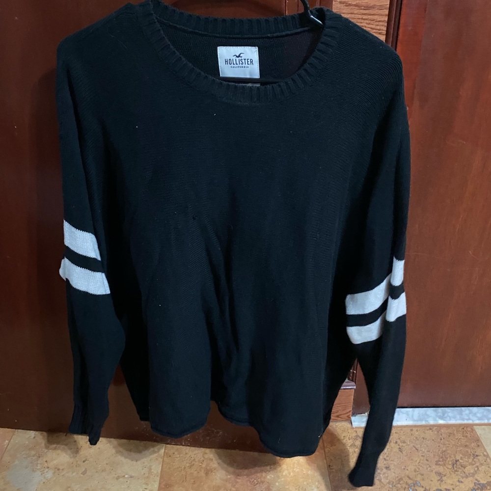athletic stripe pullover sweater